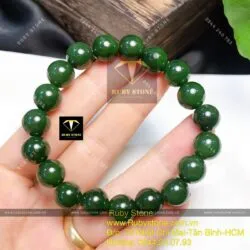 Vòng chuỗi ngọc bích Canada xanh đậm 10 ly - Ảnh 3