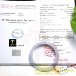 Vòng tay ngọc Cẩm thạch tử la lan, ni tay 55mm (Jadeite jade) Vòng tay ngọc Cẩm thạch tử la lan, ni tay 55mm (Jadeite jade)