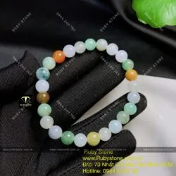 Vòng chuỗi ngọc Cẩm thạch (Jadeite A) nhiều màu 7,3 ly - Hình ảnh 2