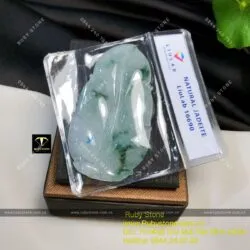 Mặt dây chuyền chiếc lá ngọc Cẩm Thạch (Jadeite A), KT 68mm - Ảnh 5
