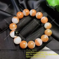 Vòng chuỗi ngọc Cẩm thạch huyết 13,5 ly - Hình ảnh 4