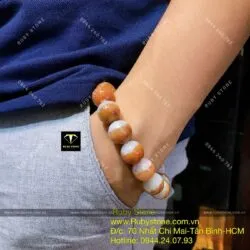 Vòng chuỗi ngọc Cẩm thạch huyết 13,5 ly