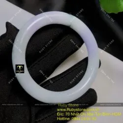 Vòng ngọc Cẩm thạch phớt tím, ni tay 57mm - Hình ảnh 5