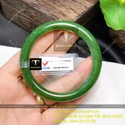 Vòng ngọc bích Canada xanh lý, bản tròn 9mm - Hình ảnh 5