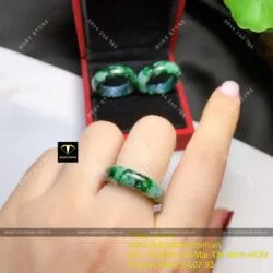 Nhẫn ngọc Cẩm thạch sơn thuỷ (Gia công theo ni tay)