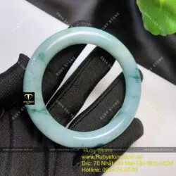Vòng ngọc Cẩm thạch phiêu lam hoa, ni tay 54mm (Gia công theo yêu cầu) - Hình ảnh 5