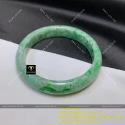 Vòng ngọc cẩm thạch đậu lý xanh, ni tay 53mm - Ảnh 11