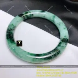 Vòng bản tròn ngọc Cẩm thạch sơn thuỷ xanh lý đen, ni tay 52mm Vòng bản tròn ngọc Cẩm thạch sơn thuỷ xanh lý đen, ni tay 52mm