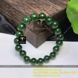 Vòng chuỗi ngọc bích Canada xanh đậm 10 ly - Ảnh 6