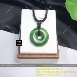 Mặt dây chuyền đồng điếu ngọc bích Canada, KT 25mm - Ảnh 5