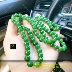 Tràng 108 hạt ngọc bích Canada xanh lá 8 ly