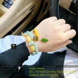 Vòng chuỗi ngọc Cẩm thạch mix Hổ phách mật lạp Vòng chuỗi ngọc Cẩm thạch mix Hổ phách mật lạp