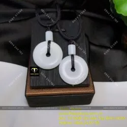 Mặt dây chuyền đồng điếu Bạch ngọc (jadeite A) - Ảnh 2