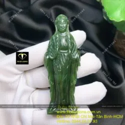 Tượng đức mẹ Maria ngọc bích Canada xanh đậm, KT 84mm