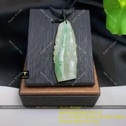 Mặt dây chuyền ngọc Cẩm Thạch (Jadeite A) trúc quân tử, KT 53mm - Ảnh 3