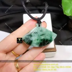 Quạt ngọc cẩm thạch sơn thuỷ kính (Jadeite A) - Hình ảnh 3