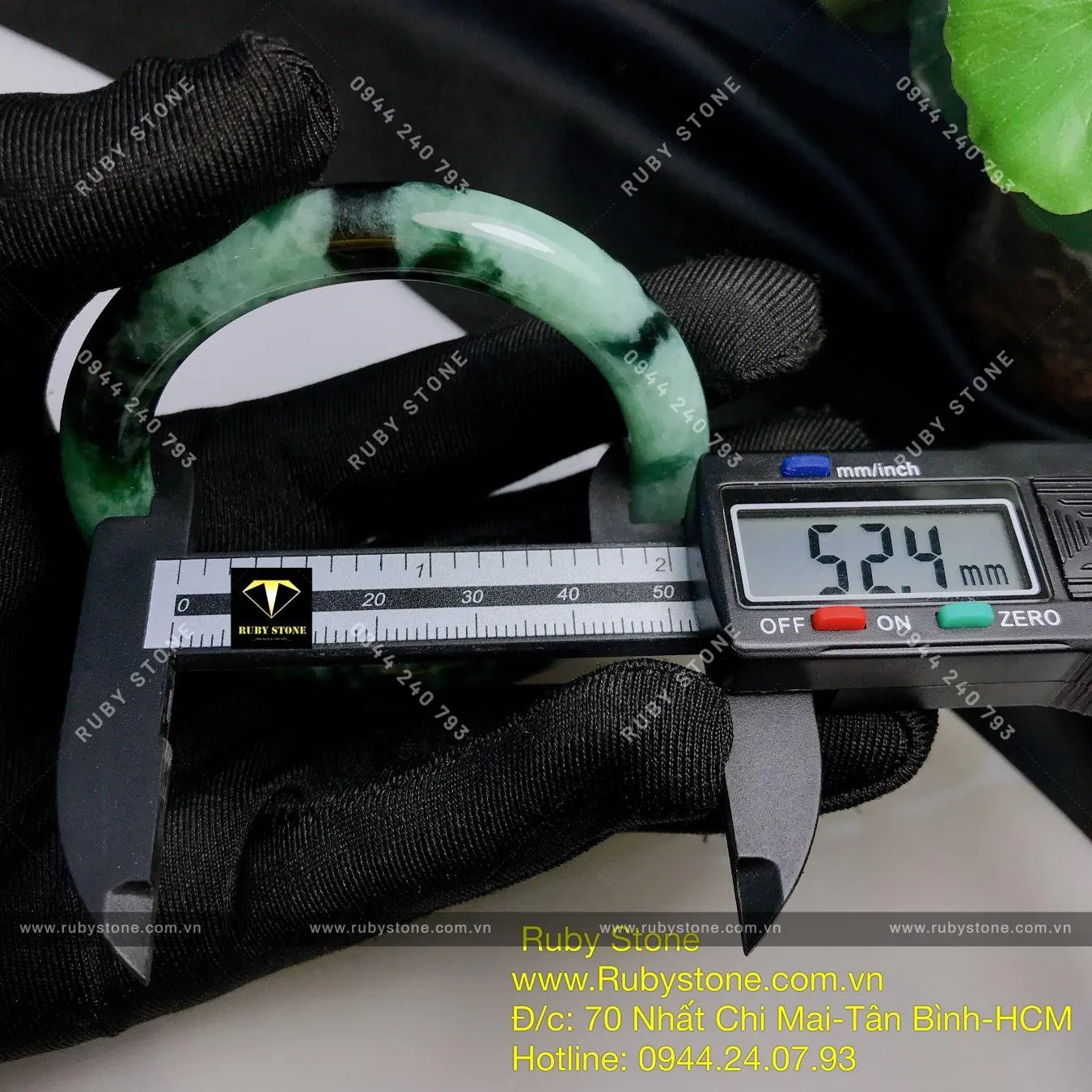 Vòng bản tròn ngọc Cẩm thạch sơn thuỷ xanh lý đen, ni tay 52mm Vòng bản tròn ngọc Cẩm thạch sơn thuỷ xanh lý đen, ni tay 52mm - Ảnh 4