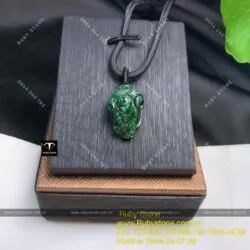 Mặt dây chuyền Thiềm thừ ngọc Cẩm thạch sơn thuỷ - Hình ảnh 2