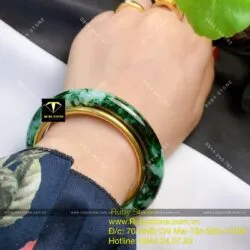 Vòng ngọc Cẩm thạch Sơn thuỷ - jadeite A (gia công theo yêu cầu) - Ảnh 3