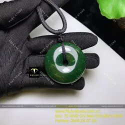 Đồng điếu ngọc bích Canada xanh lý đậm, KT 38mm - Hình ảnh 4