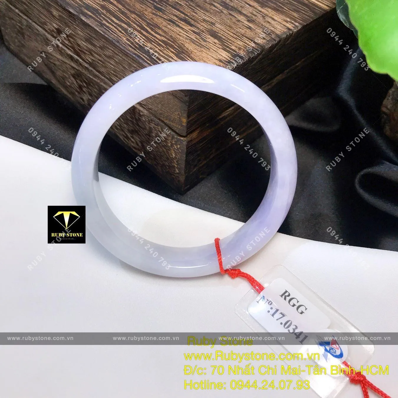 Vòng tay ngọc Cẩm thạch tử la lan, ni tay 55mm (Jadeite jade) Vòng tay ngọc Cẩm thạch tử la lan, ni tay 55mm (Jadeite jade) - Ảnh 8