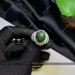 Nhẫn nam Oval ngọc bích Canada, bạc 925 - Ảnh 4