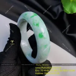 Vòng ngọc cẩm thạch đậu lý, ni tay 56mm (Gia công theo yêu cầu) - Hình ảnh 3