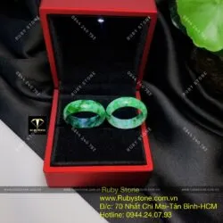 Nhẫn ngọc Cẩm thạch sơn thuỷ (jadeite A) - Hình ảnh 6