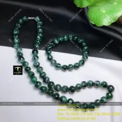 Bộ sản phẩm vòng cổ và vòng tay Cẩm thạch sơn thuỷ (jadeite A) Bộ sản phẩm vòng cổ và vòng tay Cẩm thạch sơn thuỷ (jadeite A)