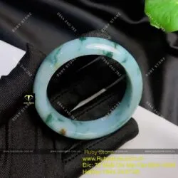 Vòng ngọc Cẩm Thạch Phiêu Lam Hoa, bản 15mm (Gia công theo yêu cầu) - Ảnh 3