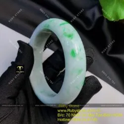 Vòng ngọc cẩm thạch đậu lý, ni tay 56mm (Gia công theo yêu cầu) - Hình ảnh 4
