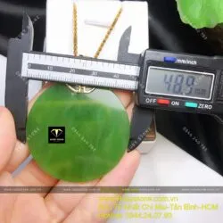 Mặt dây chuyền hình tròn Ngọc bích Canada, KT 48mm, vàng 10k - Hình ảnh 2