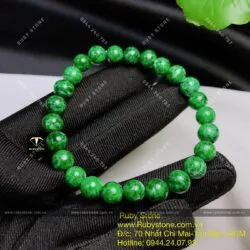 Vòng chuỗi tay ngọc Cẩm thạch sơn thuỷ 7,3 ly - Ảnh 2