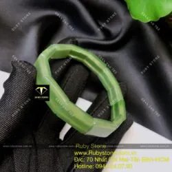 Vòng tay ngọc bích Nga (Russian Nephrite) bản mảnh