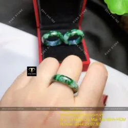 Nhẫn ngọc Cẩm thạch sơn thuỷ (Gia công theo ni tay) - Hình ảnh 3