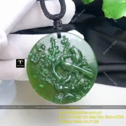 Mặt dây chuyền uyên ương Ngọc bích Canada, kích thước 47mm - Ảnh 5