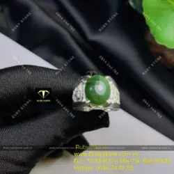 Nhẫn Oval nam ngọc bích Canada, bạc 925 - Ảnh 4