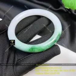 Vòng ngọc cẩm thạch xanh lý táo, ni tay 55mm (Gia công theo yêu cầu)