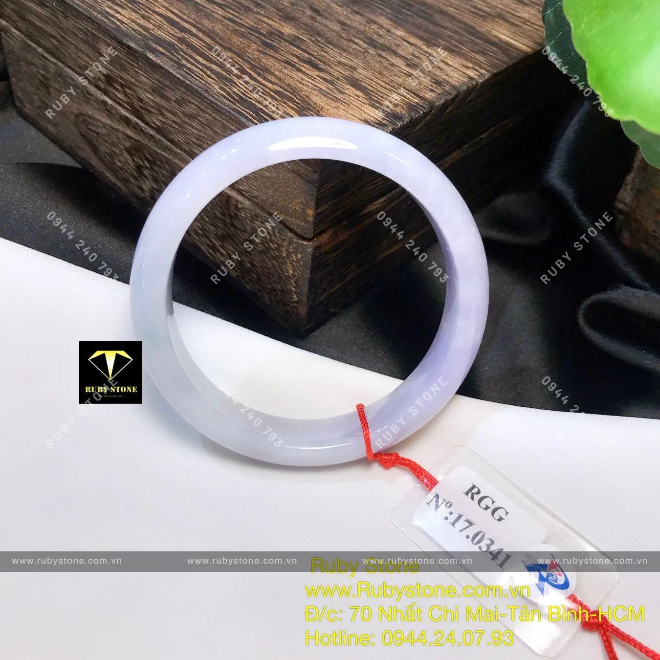 Vòng tay ngọc Cẩm thạch tử la lan, ni tay 55mm (Jadeite jade) Vòng tay ngọc Cẩm thạch tử la lan, ni tay 55mm (Jadeite jade) - Ảnh 7