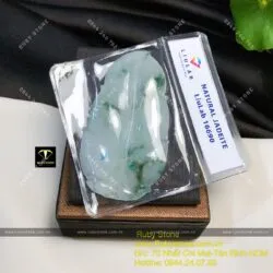Mặt dây chuyền chiếc lá ngọc Cẩm Thạch (Jadeite A), KT 68mm - Ảnh 3