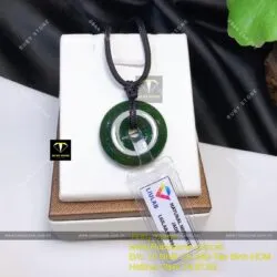 Mặt dây chuyền đồng điếu ngọc bích Canada đậm màu, kích thước 27mm