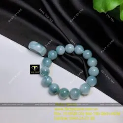Vòng ngọc Cẩm thạch phiêu lam hoa 13,5mm - Hình ảnh 9