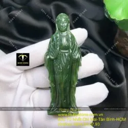 Tượng đức mẹ Maria ngọc bích Canada xanh đậm, KT 84mm - Hình ảnh 4