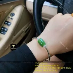 Lu thống Ngọc bích xanh lá mix kiềng bạc - Ảnh 2