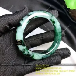 Vòng tay ngọc Cẩm thạch sơn thuỷ, ni tay 53mm - Ảnh 5