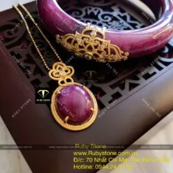 Mặt dây chuyền Ruby Nam Phi, vàng 18k - Hình ảnh 7