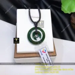 Mặt dây chuyền đồng điếu ngọc bích Canada đậm màu, kích thước 27mm