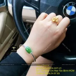 Lu thống Ngọc bích xanh lá mix kiềng bạc - Ảnh 3
