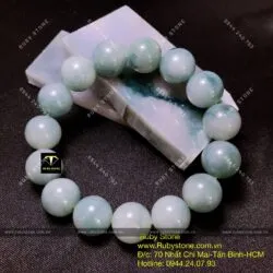 Vòng ngọc Cẩm thạch phiêu lam hoa 13,5mm - Hình ảnh 3