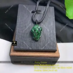 Mặt dây chuyền Thiềm thừ ngọc Cẩm thạch sơn thuỷ - Hình ảnh 4
